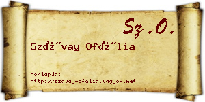 Szávay Ofélia névjegykártya